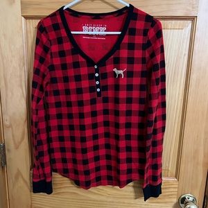 PINK Women’s Size Large Buffalo Plaid Pajama Set